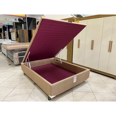 BASE BOX BAÚ LINHO  138X188X35 BEGE COD 242.098